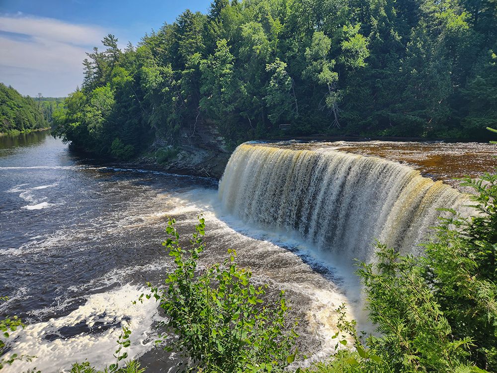 Upper Tahquamenon Falls in Tahquamenon SP along Tahquamenon River in northern Upper Peninsula, MI art print by Alan Klehr for $57.95 CAD