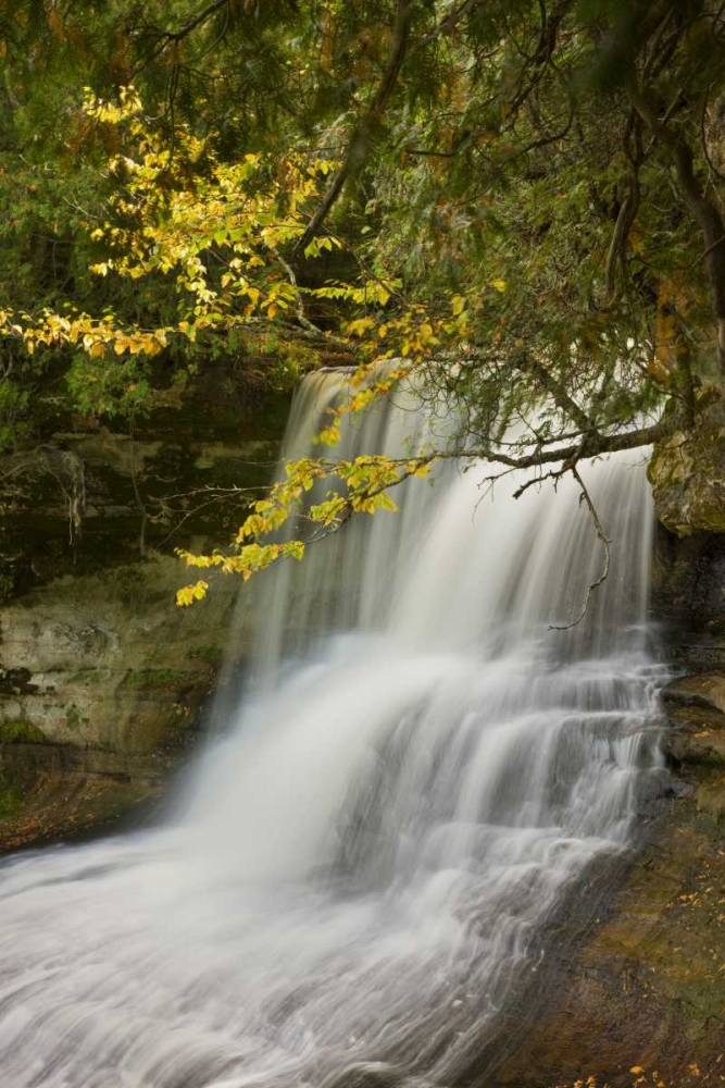 MI, Hiawatha NF Laughing Whitefish Falls in fall art print by Don Grall for $57.95 CAD