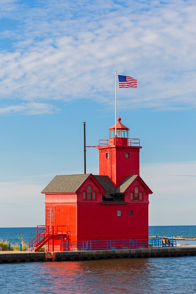 Holland Lighthouse (Big Red) on Lake Michigan-Holland-Michigan art print by Richard and Susan Day for $57.95 CAD