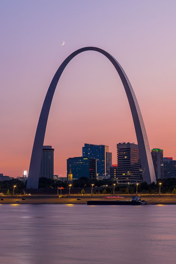 Jefferson National Expansion Memorial, The Gateway Arch at dusk, St. Louis, Missouri. art print by Richard and Susan Day for $57.95 CAD