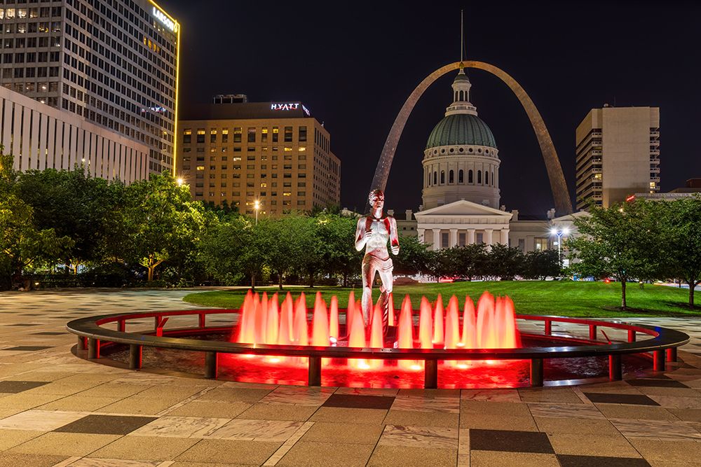 Kiener Plaza, Old Courthouse and Jefferson National Expansion Memorial, The Gateway Arch, St. Louis art print by Richard and Susan Day for $57.95 CAD