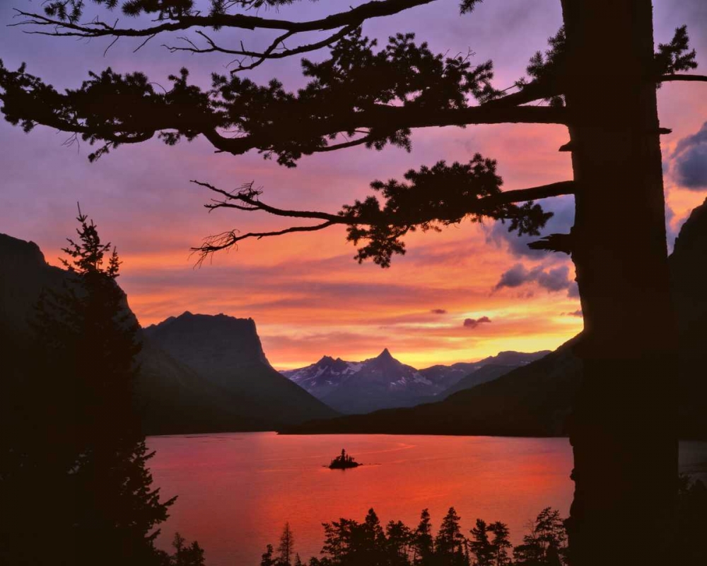 MT, Glacier NP Landscape of St Mary Lake, sunset art print by Steve Terrill for $57.95 CAD