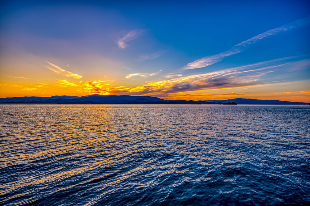 USA, Montana, Flathead Lake. Lake at sunset. art print by Jaynes Gallery for $57.95 CAD