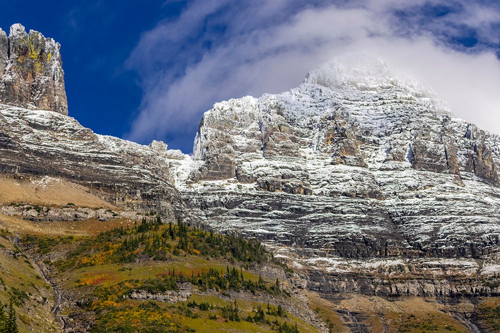 The Garden Wall with seasons first snow in Glacier National Park-Montana-USA art print by Chuck Haney for $57.95 CAD