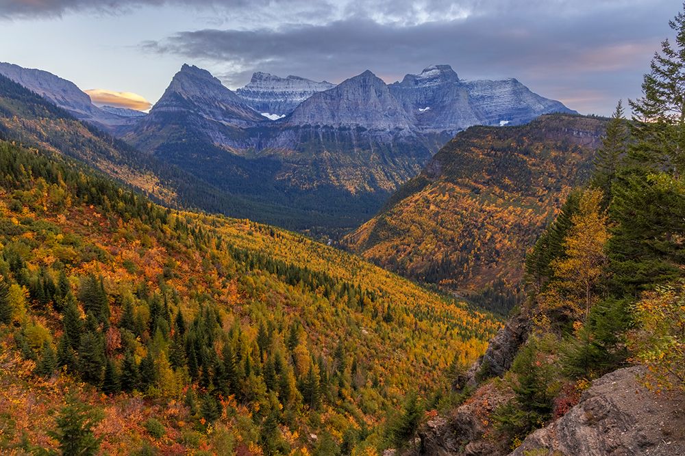 Looking down the McDonald Valley in autumn-Glacier National Park-Montana-USA art print by Chuck Haney for $57.95 CAD