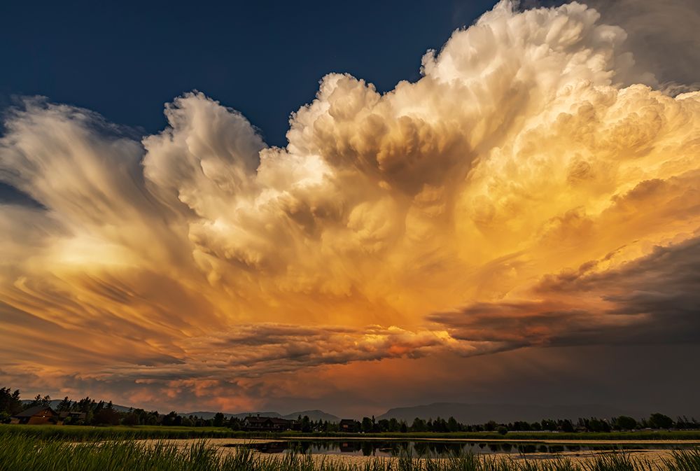 Dramatic storms clouds at sunset in Whitefish-Montana-USA art print by Chuck Haney for $57.95 CAD