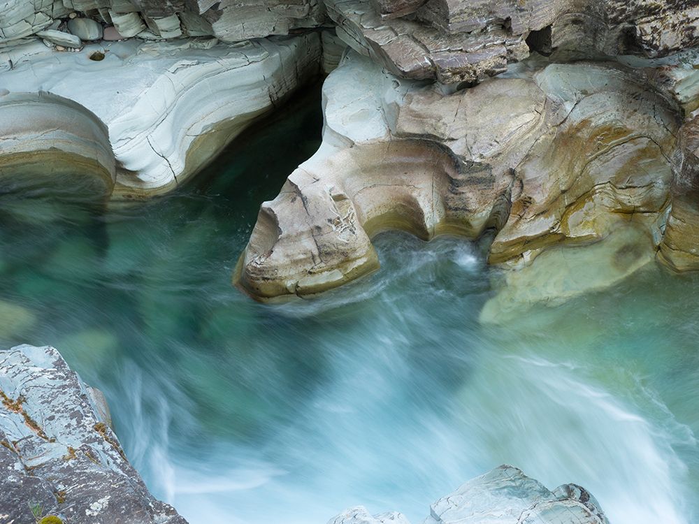 Montana- Glacier National Park. McDonald Creek- flowing through sculpted gorge art print by Jamie and Judy Wild for $57.95 CAD