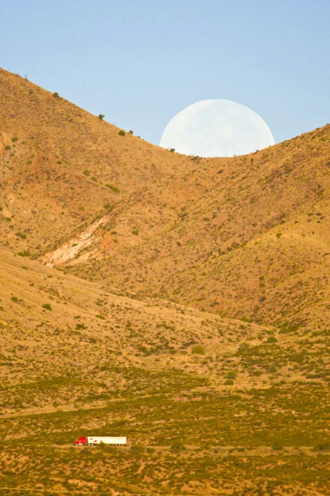 New Mexico Moonset ove Interstate 25 art print by Fred Lord for $57.95 CAD