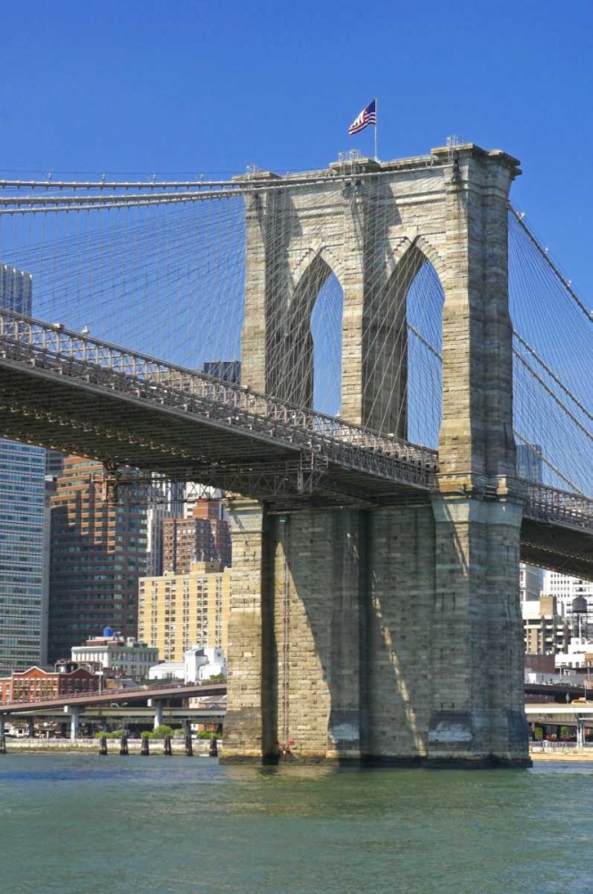 NY, New York City Brooklyn Bridge and Manhattan art print by Fred Lord for $57.95 CAD