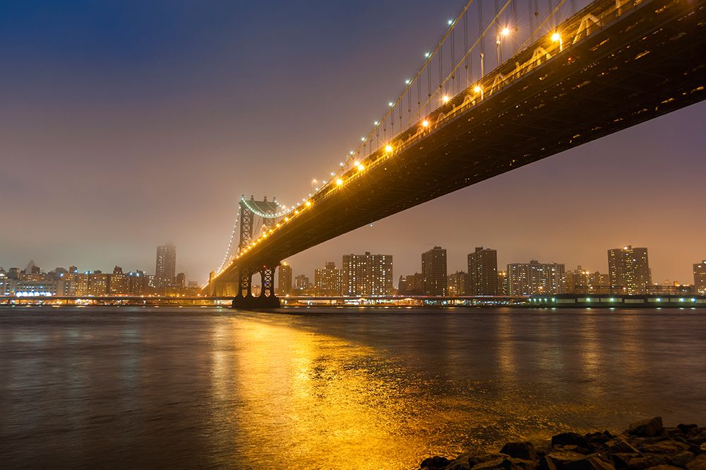 Manhattan Bridge at night art print by Sergio Pitamitz for $57.95 CAD