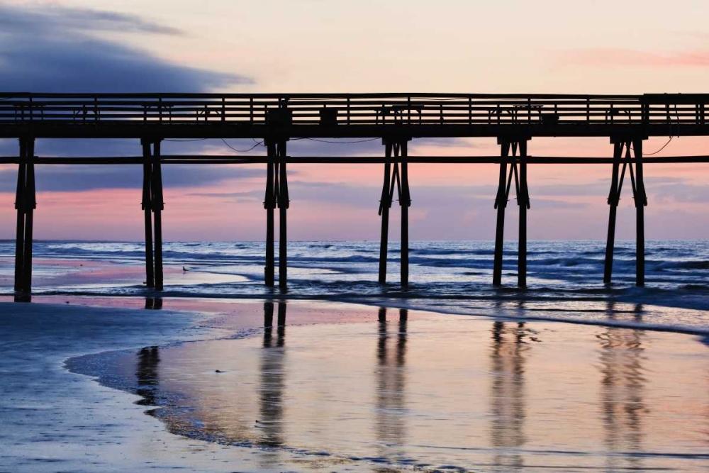 USA, North Carolina Sunset Beach pier at sunrise art print by Dennis Flaherty for $57.95 CAD