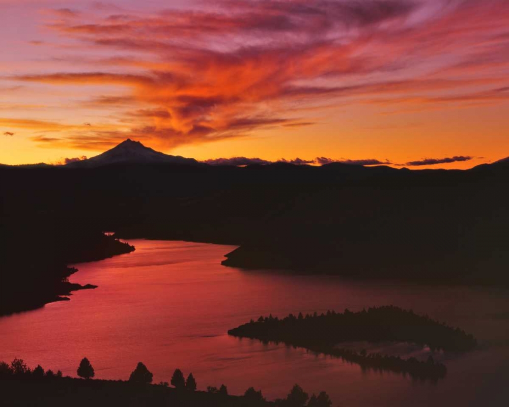 OR, Jefferson Co, Lake Billy Chinook at sunset art print by Steve Terrill for $57.95 CAD