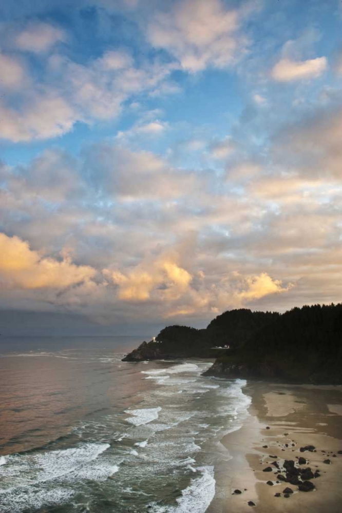 Oregon Heceta Head Lighthouse in morning light art print by Nancy Rotenberg for $57.95 CAD