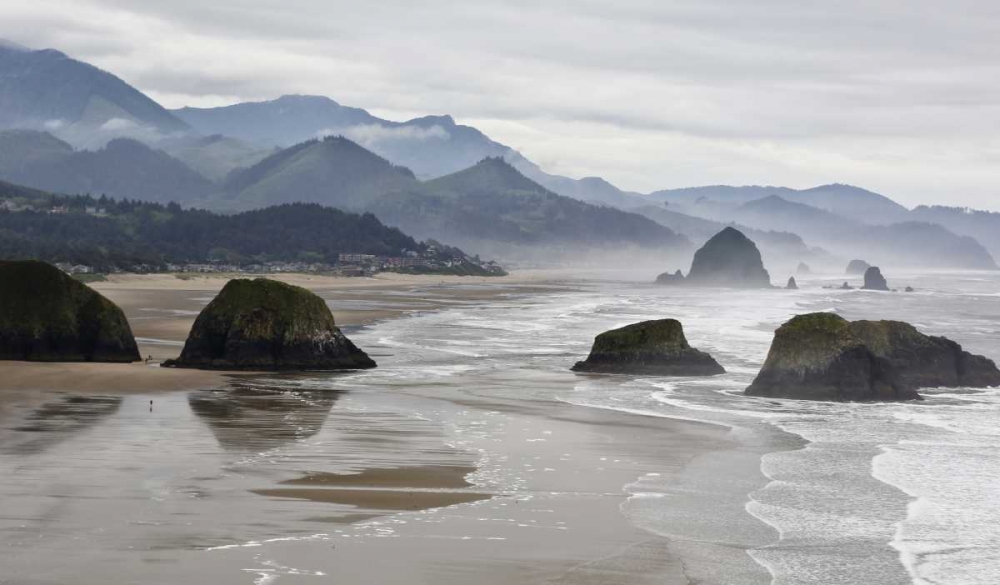 Oregon, Cannon Beach Fog rises over coastline art print by Jean Carter for $57.95 CAD