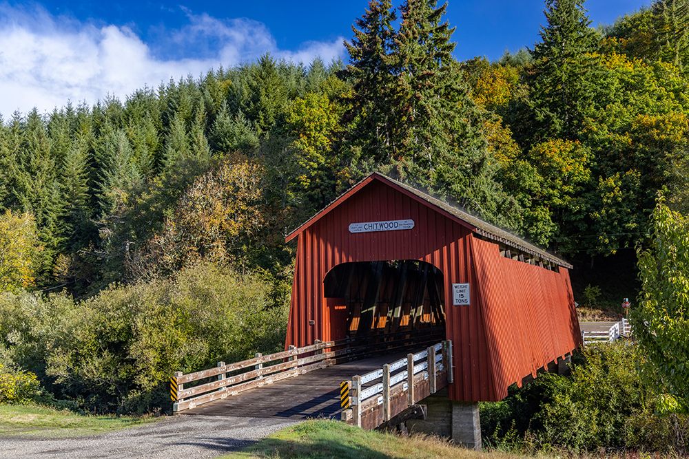 Chitwood Covered Bridge over the Yaquina River in Lincoln County-Oregon-USA art print by Chuck Haney for $57.95 CAD