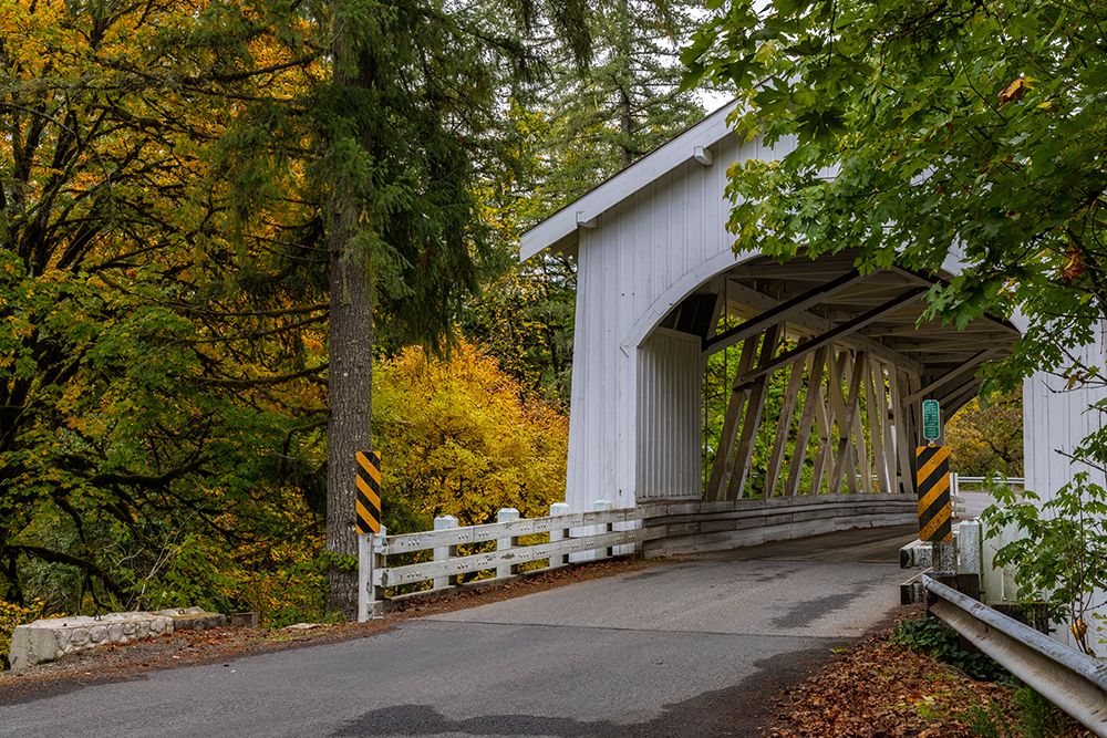 Hannah Covered Bridge spans Thomas Creek in Linn County-Oregon-USA art print by Chuck Haney for $57.95 CAD
