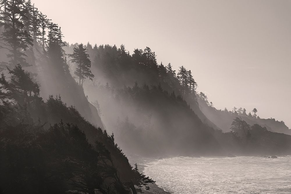 Sea mist rises along Indian Beach at Ecola State Park in Cannon Beach-Oregon-USA art print by Chuck Haney for $57.95 CAD