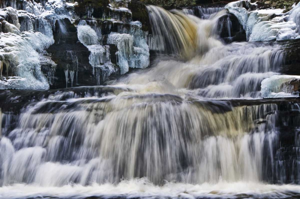 PA, Waterfall flows past rocks in Childs Park art print by Jay OBrien for $57.95 CAD