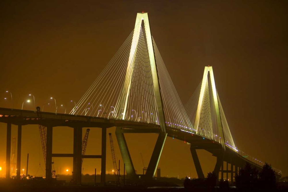 SC, Charleston Arthur Revenel Bridge at night art print by Jim Zuckerman for $57.95 CAD