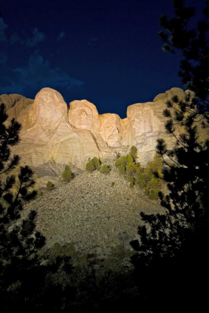 SD, The Mount Rushmore at night art print by Fred Lord for $57.95 CAD