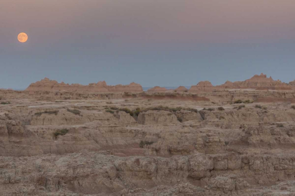 USA, South Dakota Moonrise in Badlands NP art print by Cathy and Gordon Illg for $57.95 CAD
