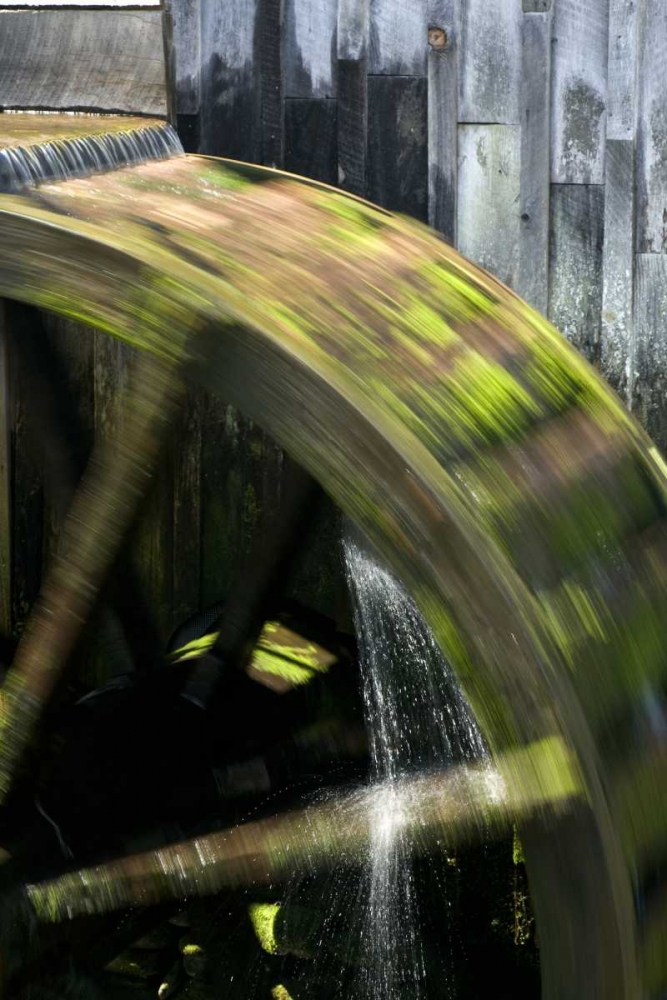 TN, Cades Cove Grist mill water wheel in motion art print by Wendy Kaveney for $57.95 CAD