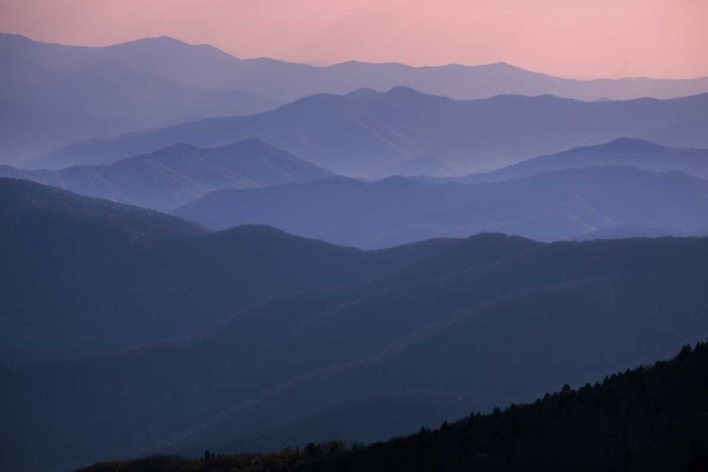 TN, Great Smoky Mts Mountain ridges at sunset art print by Don Grall for $57.95 CAD