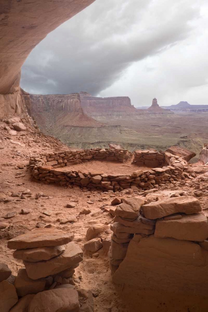 UT, Canyonlands NP Anasazi ruin with clouds art print by Don Paulson for $57.95 CAD