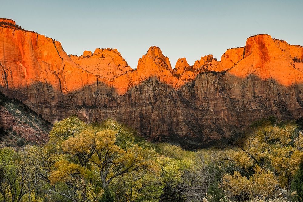 Zion National Park-Temples and Towers-sunrise art print by George Theodore for $57.95 CAD