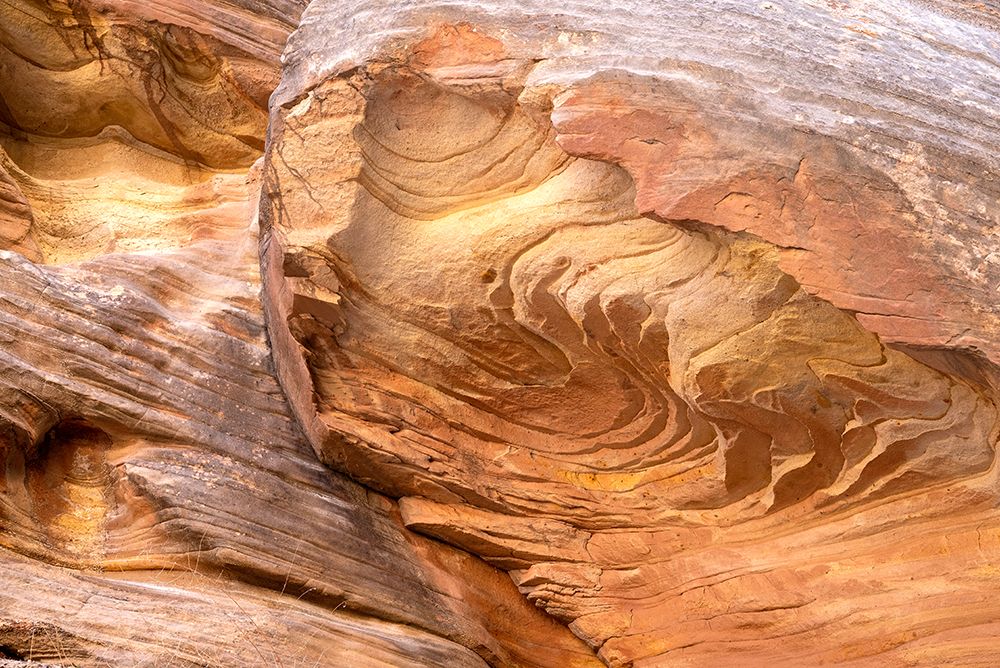 USA-Utah-Grand Wash-Capitol Reef National Park Close-up of rock pattern art print by Janell Davidson for $57.95 CAD