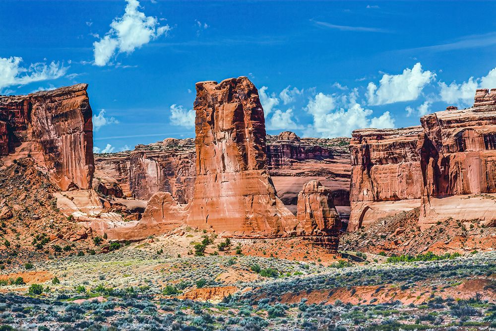 Sheep Rock Tower of Babel Formations-Arches National Park-Moab-Utah-USA. art print by William Perry for $57.95 CAD