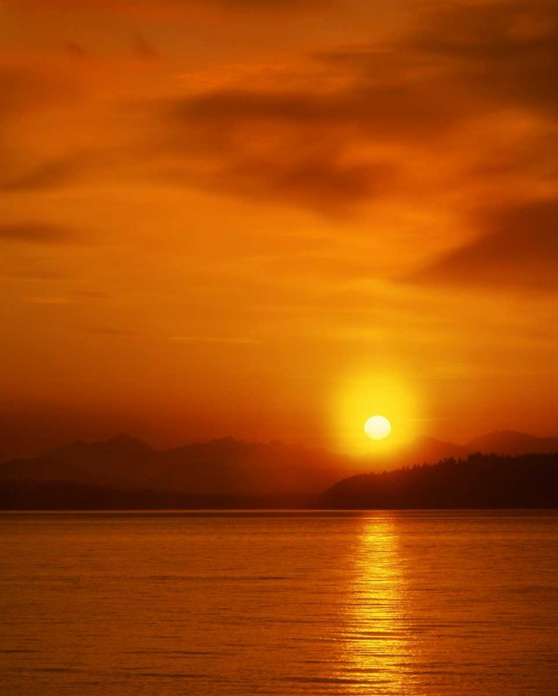 Washington, Snohomish Co Sunset over Puget Sound art print by Steve Terrill for $57.95 CAD