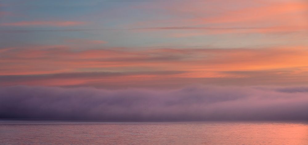 Washington State-Seabeck Panoramic sunrise over foggy Hood Canal art print by Jaynes Gallery for $57.95 CAD