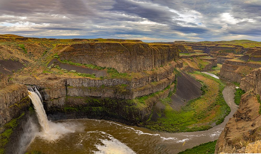 Panoramic of 185 foot drop of Palouse Falls near Washtucna-Washington State-USA art print by Chuck Haney for $57.95 CAD