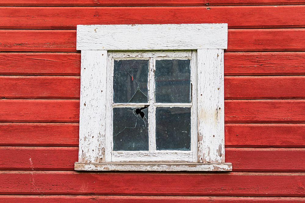Latah-Washington State-USA-White framed window in a red barn art print by Emily Wilson for $57.95 CAD