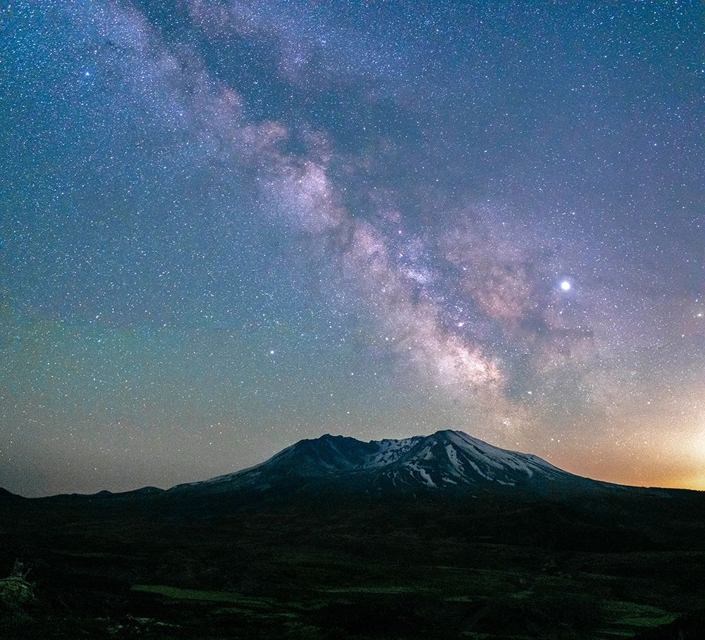 The Milky Way rising above Mt St Helens-a active stratovolcano in Washington State-USA art print by Greg Probst for $57.95 CAD