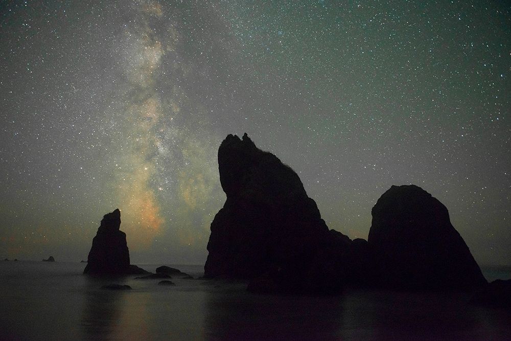 The Milky Way rising behind sea stacks on Ruby Beach-Olympic National Park-Washington State art print by Greg Probst for $57.95 CAD