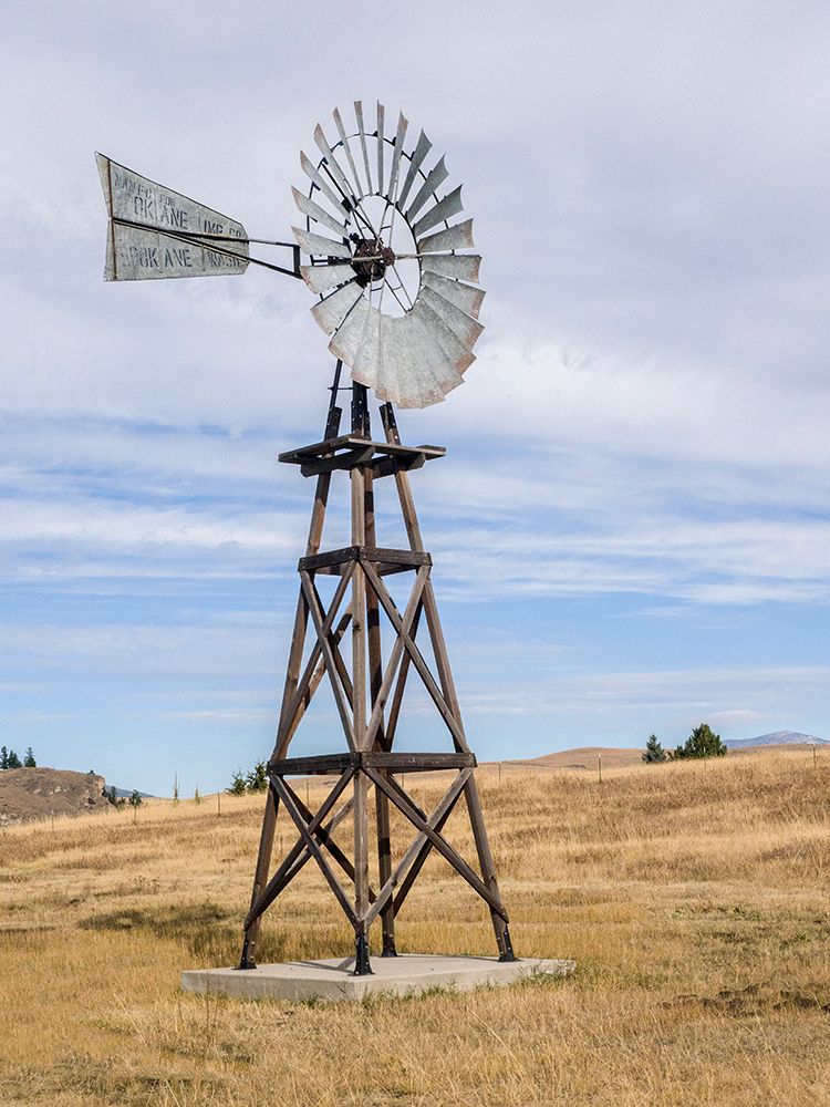 USA-Washington State-Molson-Okanogan County. Windmill in the ghost town. art print by Julie Eggers for $57.95 CAD