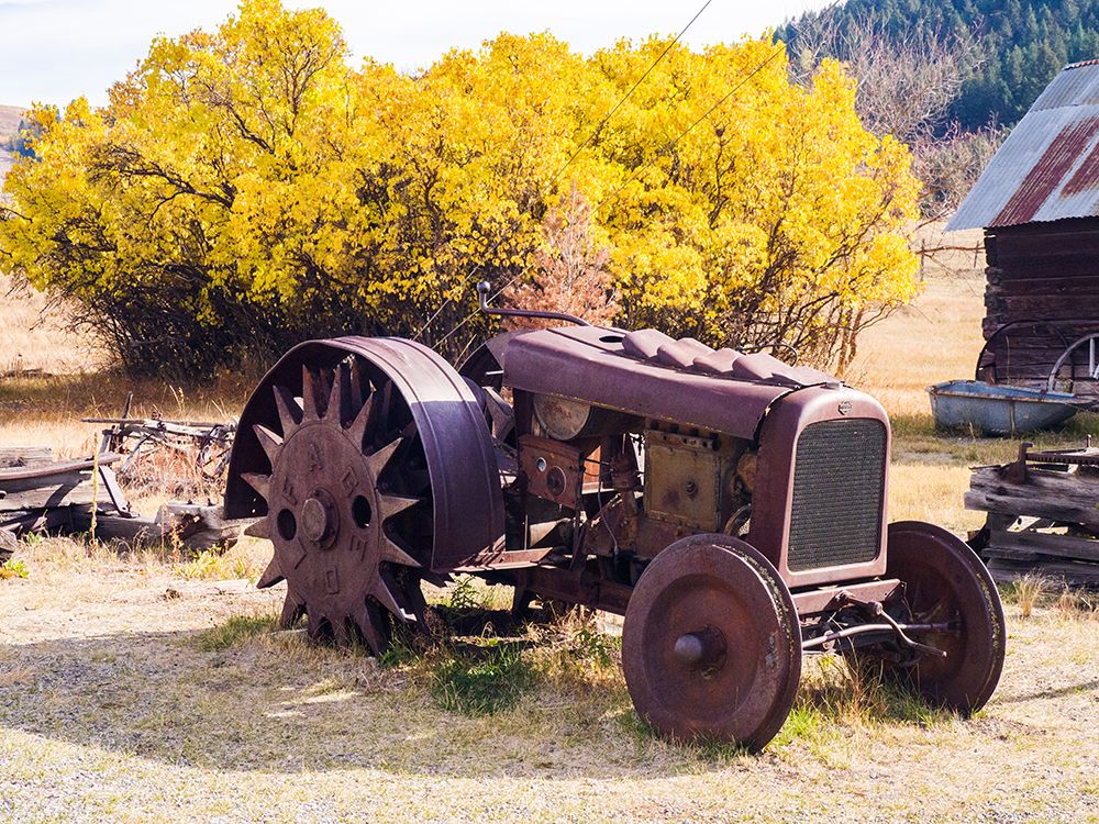 USA-Washington State-Molson-Okanogan County. Rusty old tractor in the historic ghost town. art print by Julie Eggers for $57.95 CAD