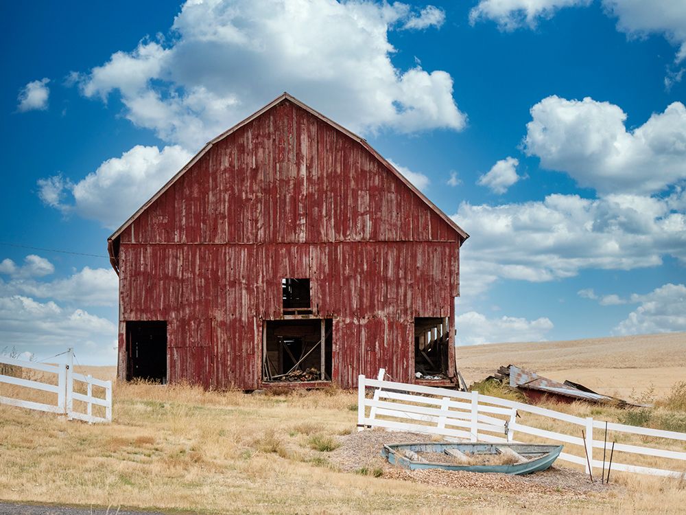 USA-Washington State-Wilbur-Lincoln County. Old red barn. art print by Julie Eggers for $57.95 CAD