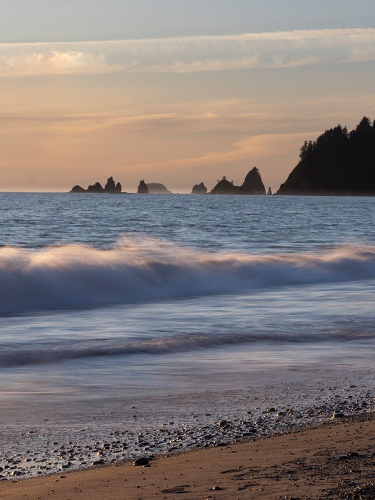 Rialto Beach, Olympic Peninsula, Washington State. Surf and sand at sunset. art print by Merrill Images for $57.95 CAD