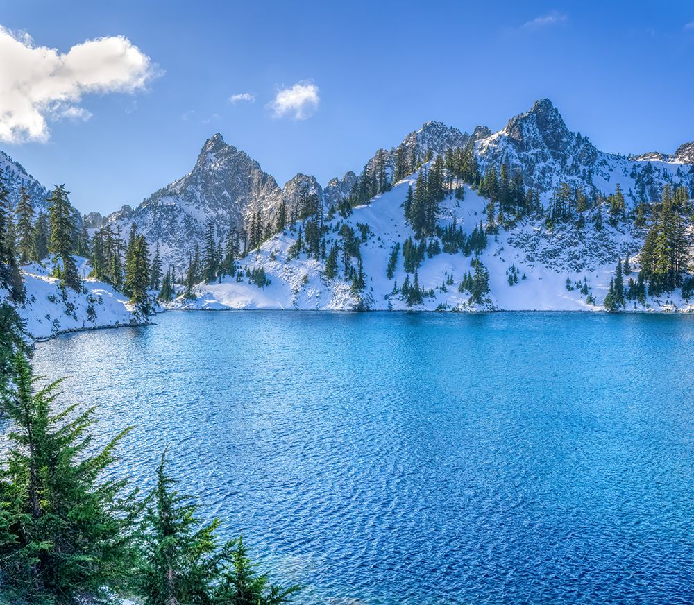 USA-Washington State-Alpine Lakes Wilderness Gem Lake and Kaleetan Peak with new snow art print by Jamie and Judy Wild for $57.95 CAD