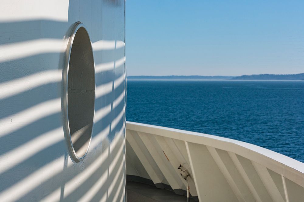 Upper deck of a Puget Sound ferry boat, Seattle, Washington State, USA. art print by Rob Casey for $57.95 CAD
