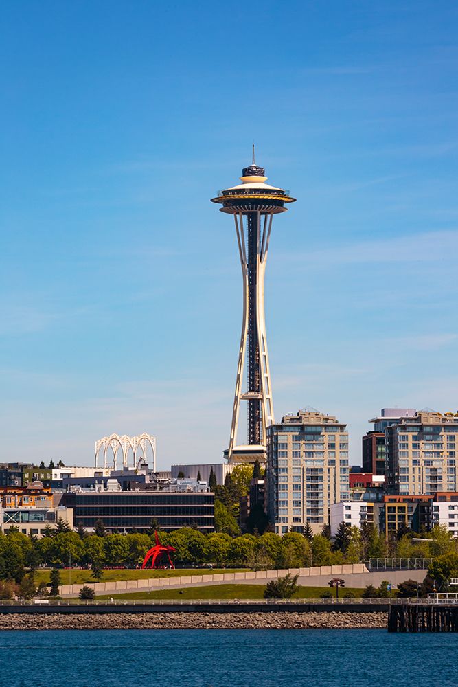 The Space Needle, Sculpture Park and Seattle waterfront, Washington State, USA. art print by Rob Casey for $57.95 CAD