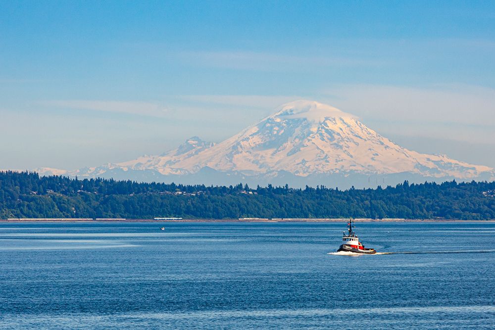 Seattle and Mount Rainier view from Kingston, Washington State, USA. art print by Rob Casey for $57.95 CAD
