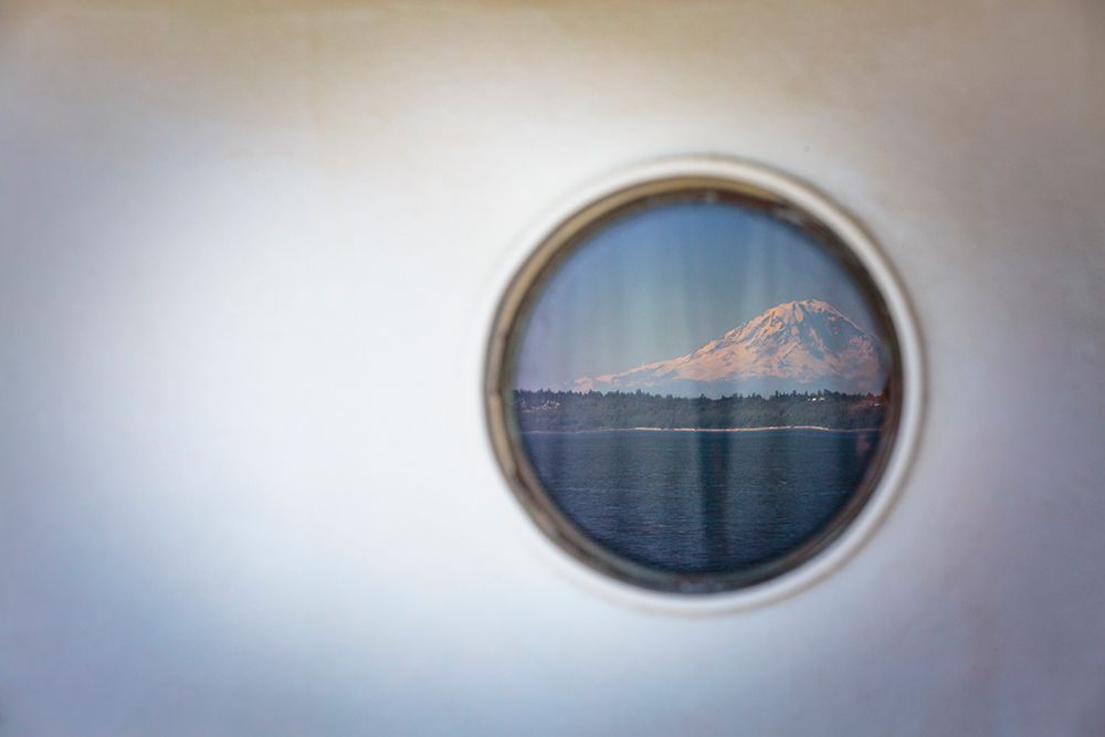 Porthole window, Kingston to Edmonds ferry on Puget Sound, Washington State, USA. art print by Rob Casey for $57.95 CAD