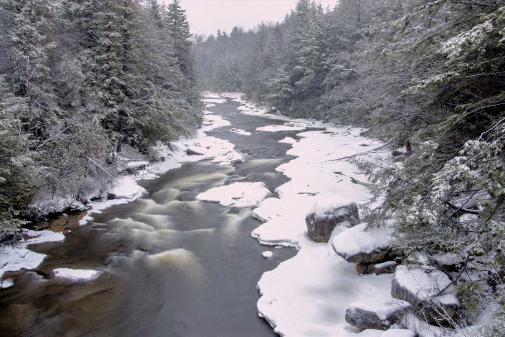 WV, Blackwater Falls Stream in winter landscape art print by Jay OBrien for $57.95 CAD