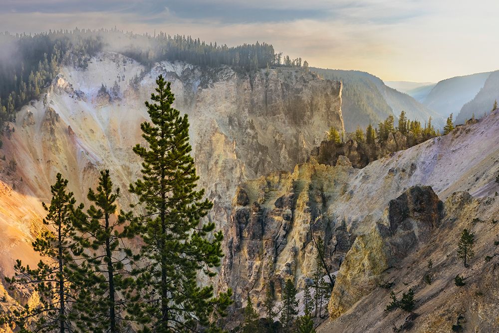 View from Artist Point at sunrise-Grand Canyon of Yellowstone-Yellowstone National Park-Wyoming art print by Adam Jones for $57.95 CAD