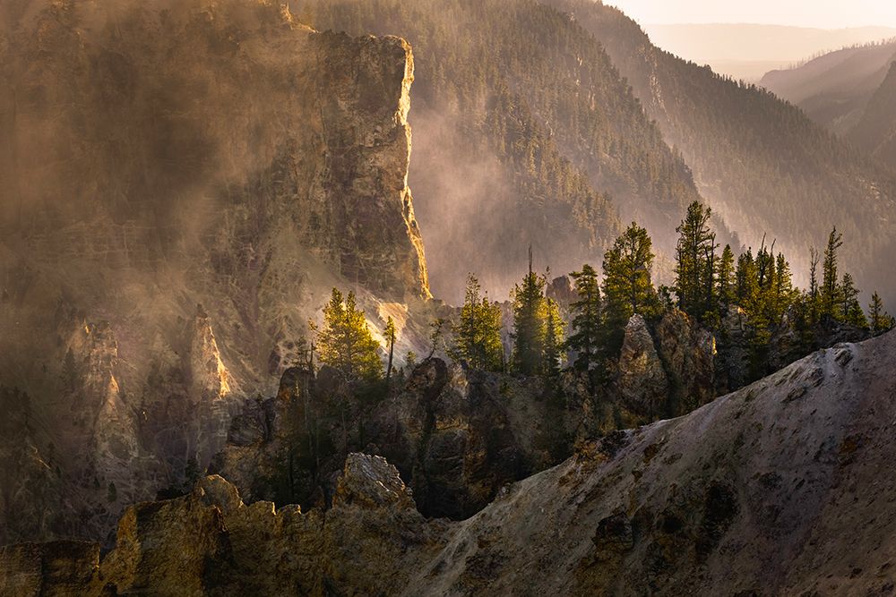 View from Artist Point at sunrise-Grand Canyon of Yellowstone-Yellowstone National Park-Wyoming art print by Adam Jones for $57.95 CAD