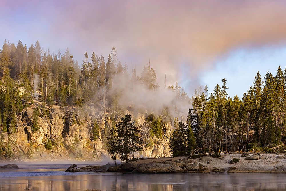 Morning mist on Yellowstone River-Yellowstone National Park-Wyoming art print by Adam Jones for $57.95 CAD